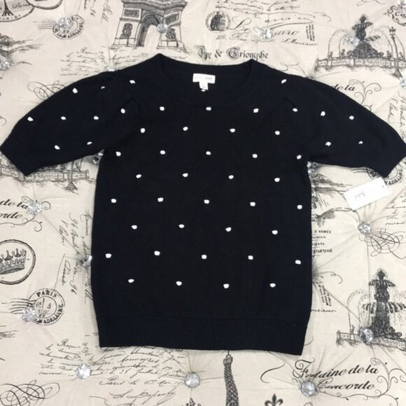 Maison Jules Textured Polka Dot Sweater - Picture 2 of 5